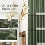 Nanspring Olive Green Cafe Linen Curtains 24 Inch Length 2 Panels Semi Sheer Mini Curtains for Small Window Kitchen Back Tab Rod Pocket Short Sheer Bathroom Curtain 36x24 Inches