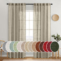 MIULEE Oatmeal Linen Curtains 52x84 Inch 2 Panels for Bedroom Living Room