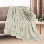 TOONOW Fleece Blanket Super Soft Cozy Throw Blanket 50" x 60", Lightweight Fuzzy Comfy Textured Flannel Blanket Warm Plush Throw Blankets for Couch, Sofa, Bed, Pumice Stone