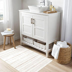 Nakagishi Boho 2x3 Washable Area Rug Non Slip Carpet for Entryway Beige