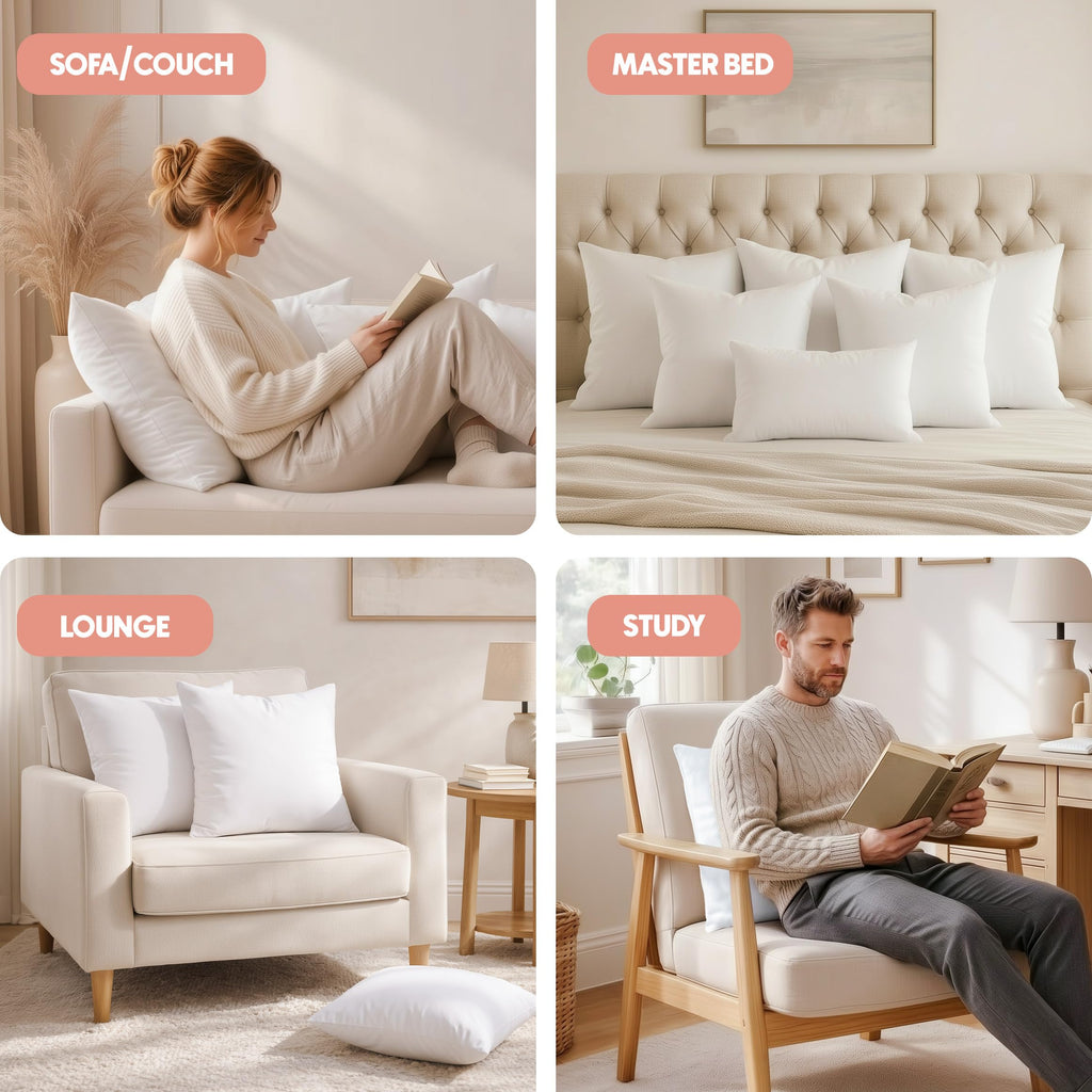 Utopia Bedding 24x24 Pillow Inserts, White Throw Pillows for Couch, 2 Pack