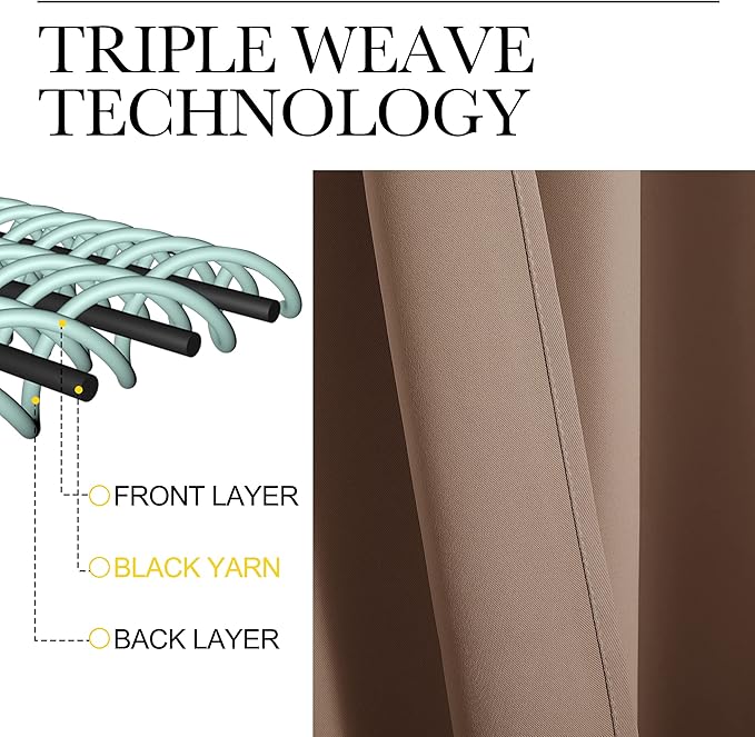 NICETOWN RV Blackout Curtains for Camper Windows, Window Treatment Thermal Insulated Rod Pocket Small Blackout Draperies/Drapes for Bedroom/Kitchen (Cappuccino, Set of 2, 29" Wide by 50" Long)