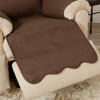 Great Bay Home Reversible Recliner Cover - Washable Slipcover Furniture Protector with Elastic Straps - Perfect for Kids & Pets - Quilted & Stitched Detail (Chocolate/Taupe)