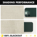 MIULEE 100% Blackout Linen Curtains for Bedroom, Cream Solid Luxury Decor Thermal Insulation Room Darkening Drapes for Living Room Nursery Back Tab Rod Pocket 42 x 63 Inches, 2 Panels