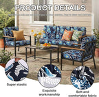 hyha 8Pcs Patio Cushion Covers, Stretch Outdoor Couch Cushion Covers Replacement, Washable Outdoor Chair/Sofa Slipcovers for Patio Furniture Cushions Protector with Elastic Bottom(Bluebell,Cover Only)