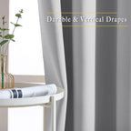 NICETOWN Blackout Silver Grey Living Room Curtains - Grommet Solid Thermal Insulated Sound Reducing Room Darkening Privacy Doorway Curtains for Bedroom (2 Panels, W52 x L78)