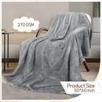 4 Pack Fleece Throw Blankets 50x60 Inches - 270 GSM Ultra Soft Plush Flannel for Bed Couch Sofa, Lightweight Warm 3D Waffle Texture, No Shedding No Pilling All Season Throw (Gray)