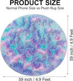 5x5 ft Tie Dye Rainbow Round Rug for Bedroom Room Fluffy Circle Rug Furry Carpet Shaggy Circular Fuzzy Washable Non-Slip Large Area Rug Soft Indoor for Living Room Cute Aesthetic Home Decor