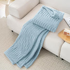Blue Throw Blanket - Soft & Fluffy Fleece, Cute & Aesthetic, Perfect for Sofa, Couch, Chair, Bed, Living Room & Bedroom, All-Season Use, Plush & Cozy Decorative Blanket 50x60