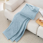 Blue Throw Blanket - Soft & Fluffy Fleece, Cute & Aesthetic, Perfect for Sofa, Couch, Chair, Bed, Living Room & Bedroom, All-Season Use, Plush & Cozy Decorative Blanket 50x60