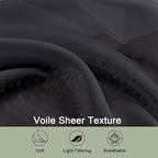 OWENIE Black Sheer Curtains 72 Inches Long 2 Panels Set, Transparent Voile Sheer Curtain for Living Room Bedroom Window Sliding Glass Door Treatment, 59 x 72 Inch, Black