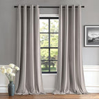MIULEE Velvet Curtains Silver Light Grey Elegant Grommet Thermal Insulated Soundproof Room Darkening Curtains/Drapes for Classical Living Room Bedroom Decor 52 x 96 Inch Set of 2