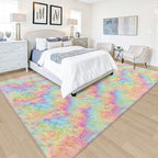 Fluffy Rainbow Colorful Area Rug for Living Room 5x8 Kawaii Tie Dye Rug Fuzzy Indoor Floor Unicorn Rug for Bedroom Girls Kids Nursery Baby Princess Room Dorm Home Decor Aesthetic Carpets