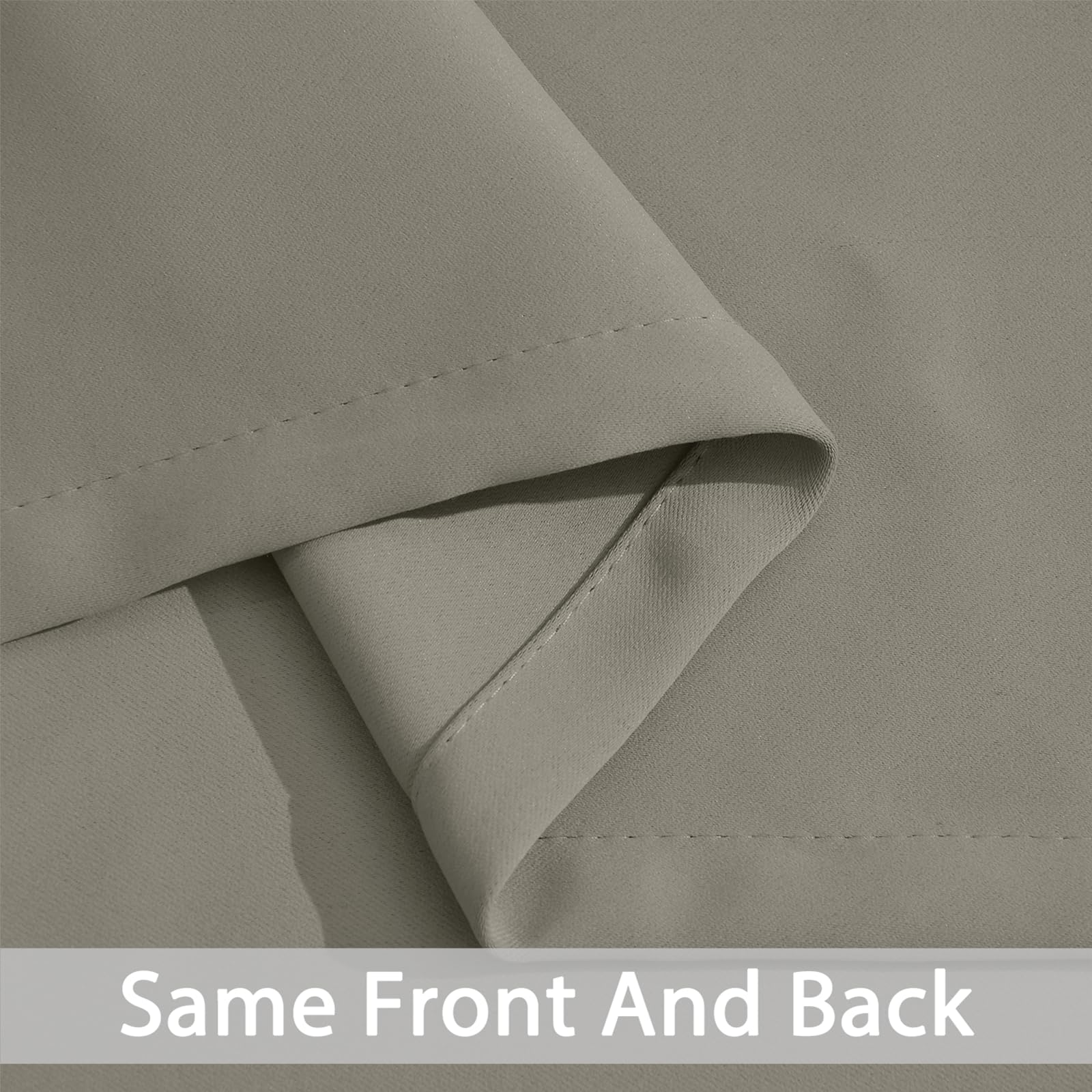 Yakamok Room Darkening Curtains 52x84 inch Length Taupe-Living Room