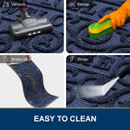 Smiry Front Door Mat Outside Entrance, Low Profile Rubber Doormat, 29.5x17