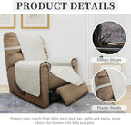 ISSUNTEX Double Protection 100% Waterproof Recliner Covers for Living Room, Reversible Furniture Protector Recliner Couch Sofa Slipcover for Dogs, Pets, Kids (Recliner, Ivory/Ivory)
