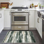 Lansny Modern Abstract Entryway Rug Indoor 2x3 Washable Rug Non-Slip Soft Small Area Rug Forest Green Kitchen Mats Thin Print Faux Wool Floor Carpet Throw Rugs for Entrance Bedroom