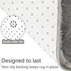 LOCHAS Ultra Soft Indoor Modern Area Rugs Fluffy Living Room Carpets for Children Bedroom Home Decor Nursery Rug 2x6 Feet, Gray
