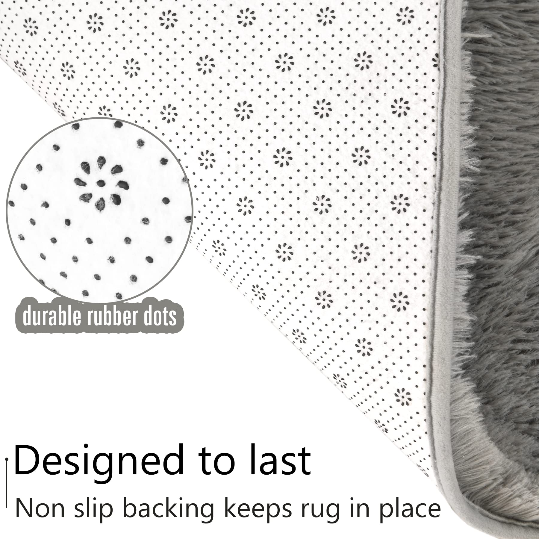 LOCHAS 2x6 Runner Rugs for Hallway, Fluffy Area Rugs for Bedroom, Gray