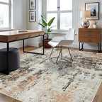6x9 Area Rugs for Living Room Rug Washable: Abstract Rug for Dining Room Bedroom Carpet Non Slip 6 by 9 Indoor Modern Nursery Home Office Brown Beige