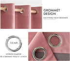 MIULEE Blush Pink Curtains Thermal Insulated Polyester Soundproof Room Darkening Velvet Blackout Curtains/Grommet Window Drapes for Home Theatre/Girls Room/Wedding Decor 52 x 90 Inches Set of 2