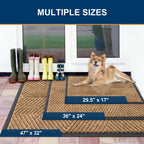 Smiry Front Door Mat Outside Entrance, Low Profile Rubber Doormat, 47x32