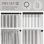 Extra Wide 72 Inches 90 Long 100% Blackout Curtains for Living Room Grey Linen Blend Pleated Farmhouse Drapes Back Tab Pleated Rod Pocket Ceiling Track Large Windows Burg (72" Wx90"L 1 Panel)