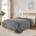 Grey Throw Blanket - Soft & Fluffy Fleece, Cute & Aesthetic, Perfect for Sofa, Couch, Chair, Bed, Living Room & Bedroom, All-Season Use, Plush & Cozy Decorative Blanket 50x60