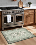 GarveeHome Sage Green 2x3 Door Mat Indoor Rugs for Entryway Provence Small Botanical Grove Cottagecore Washable Non-Slip Low-Pile Rug for Bedroom Kitchen Bathroom Entrance