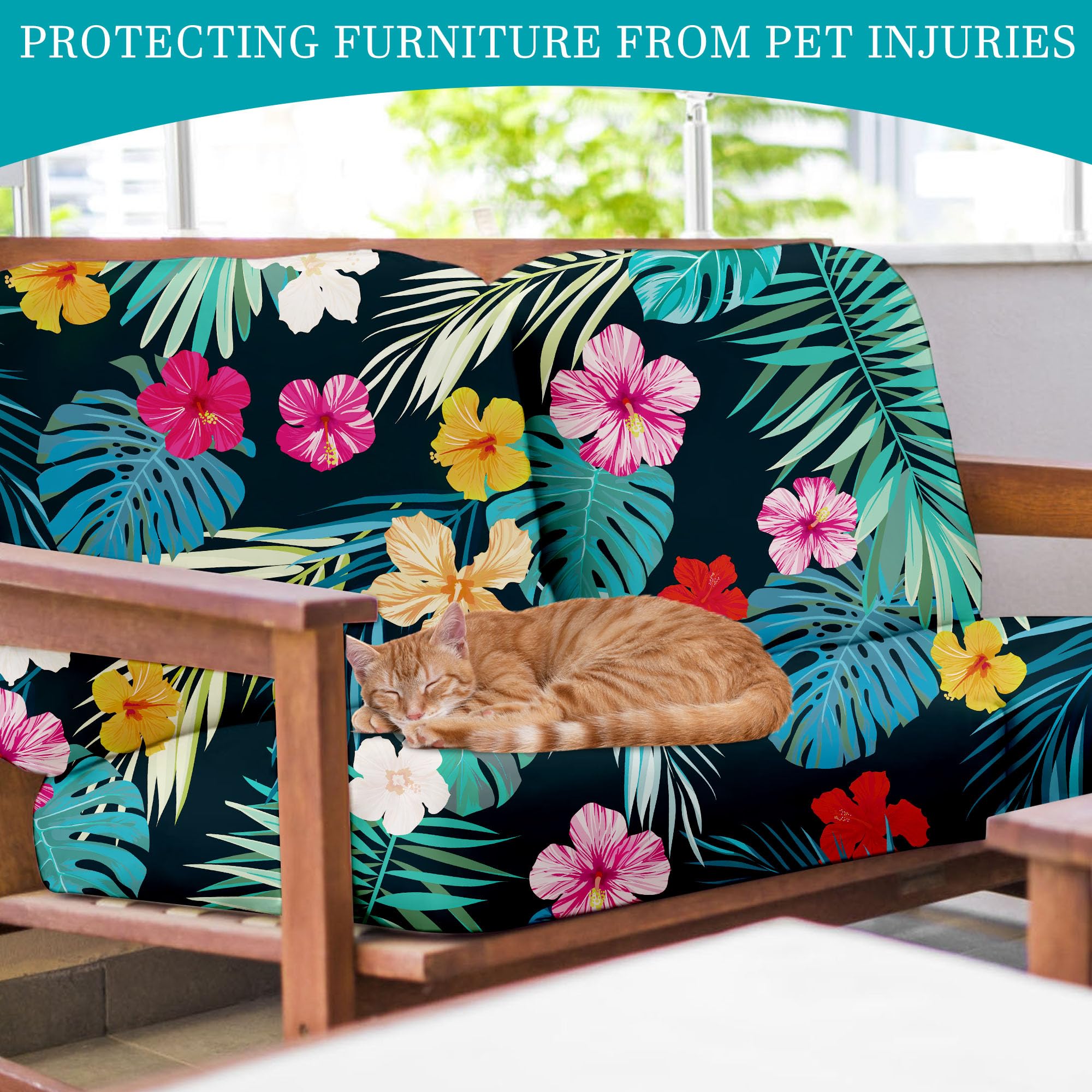 12 Piece Outdoor Cushion Covers, Patio Sofa Cushion Covers, Stretch Fit