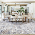 XLUEZ 8x10 Area Rugs for Living Room, Washable Modern Abstract Large Area Rug Neutral Soft Non Slip Kids Rug Stain Resistant Indoor Carpet for Bedroom Nursery Dining Room Playroom(Bluegrey, 8'x10')