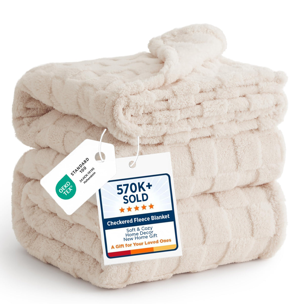 Bedsure Checkered Soft Cozy Queen Blanket for Bed, Sage Green, 90"×90"