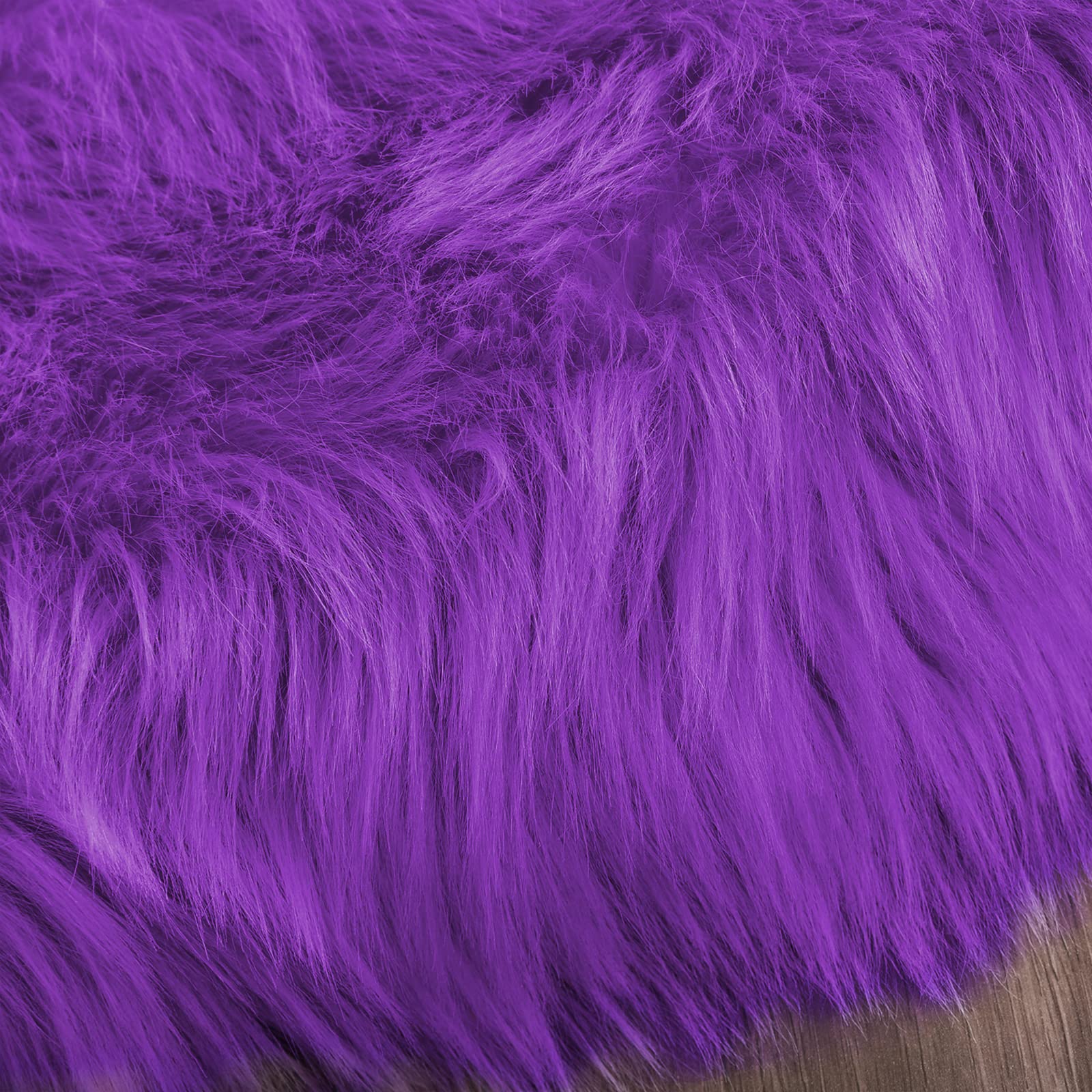 Latepis Purple Round Rugs 4ft Faux Fur Fluffy Shag Rug Machine Washable Sheepskin Rugs Shaggy Plush Soft Cute Carpet for Living Room Bedroom