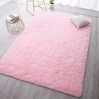 TWINNIS Super Soft Shaggy Rugs Fluffy Carpets, 5x8 Feet, Indoor Modern Plush Area Rugs for Living Room Bedroom Kids Room Nursery Home Decor, Upgrade Anti-Skid Rectangular Fuzzy Rug, Pink