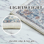 Washable 3x7 Hallway Runner Rug: Vintage 7ft Water-Resistant Soft Runner Rug for Entryway Kitchen Non-Slip Low Pile Carpet for Living Room Bedroom Thin Floor Mat for Bathroom Dining Room(3x7,Brick)