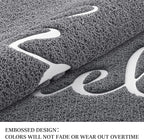 BeneathYourFeet Door Mat (32"x20",Grey), Welcome Mat Low Profile Front Doormat Indoor Outdoor Door Non Slip Rugs for Entryway, Patio, High Traffic Areas