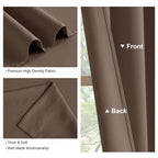 PONY DANCE Blackout Window Drapes - 42 by 72-inch, Mocha Curtain Draperies Light Block Thermal Insulated Curtain Panels Back Tab/Rod Pocket Light Blocking Energy Saving for Bedroom, 2 PCs