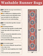 SERISSA 3x14 Washable Non Slip Boho Runner Rug for Hallway，Rust
