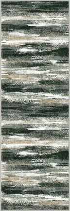 Lansny Modern Abstract Runner Rug 2x6, Forest Green Washable Kitchen Runner Non-Slip Soft Hallway Rug Runner Thin Print Faux Wool Carpet for Entryway Bedroom Laundry Room Indoor Home Decor