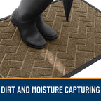 OLANLY Front Door Mat Outside 35x23, All-Season Absorbent Rubber Doormat