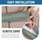 H.VERSAILTEX Super Stretch Individual Seat Cushion Covers Sofa Covers Couch Cushion Covers Slipcover Sets Thick Jacquard Textured Twill Fabric (1 Piece Chair Cushion Cover, Sage)