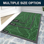 Colorxy Waterproof Doormat, Sturdy Natural Rubber Front Indoor Mat, Non Slip Low Profile Indoor Outdoor Door Mats, Stain and Fade Resistant Floor Mat, Easy Clean Patio Entrance Mat, 47''x24'', Green