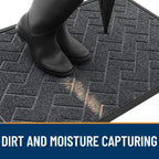 OLANLY Front Door Mat Outside 47x23, All-Season Absorbent Rubber Doormat