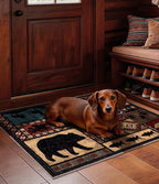 YIHOUSE Washable Entryway Rug, 2x3 Rustic Cabin Area Rug, Non-Slip Indoor Door Mat Ultra-Thin for Kitchen, Mudroom, Laundry Room, Bedroom Entry