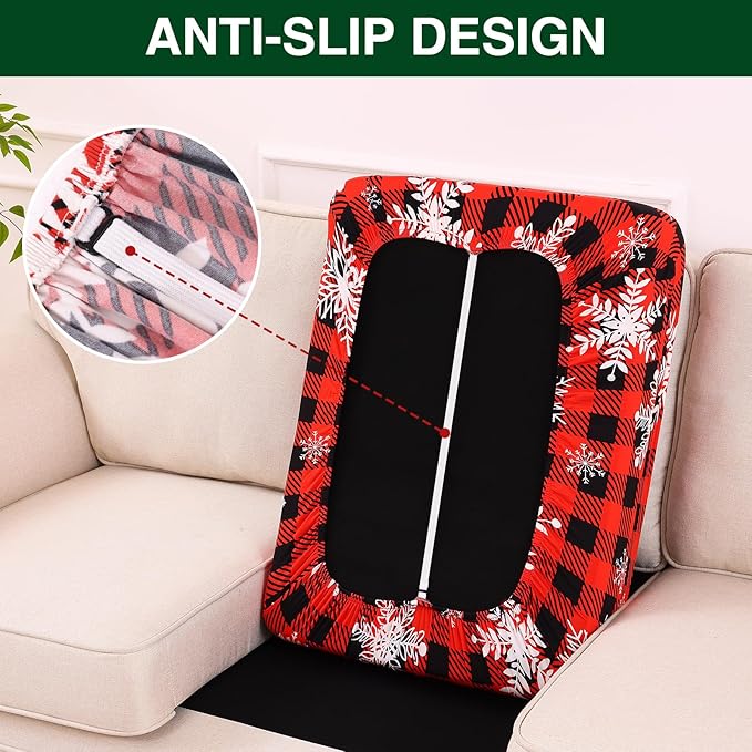 Smiry Printed Couch Cushion Covers, Stretch Soft Couch Covers for Sofa, Washable Non-Slip Sofa Slipcover Furniture Protector for Indoor and Outdoor (1 Pack, Burgundy)