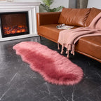 EasyJoy Ultra Soft Fluffy Shaggy Area Rug Faux Fur Rug Chair Cover Seat Pad Fuzzy Area Rug for Bedroom Floor Sofa Living Room (2 x 6 ft Sheepskin, BlushPink)