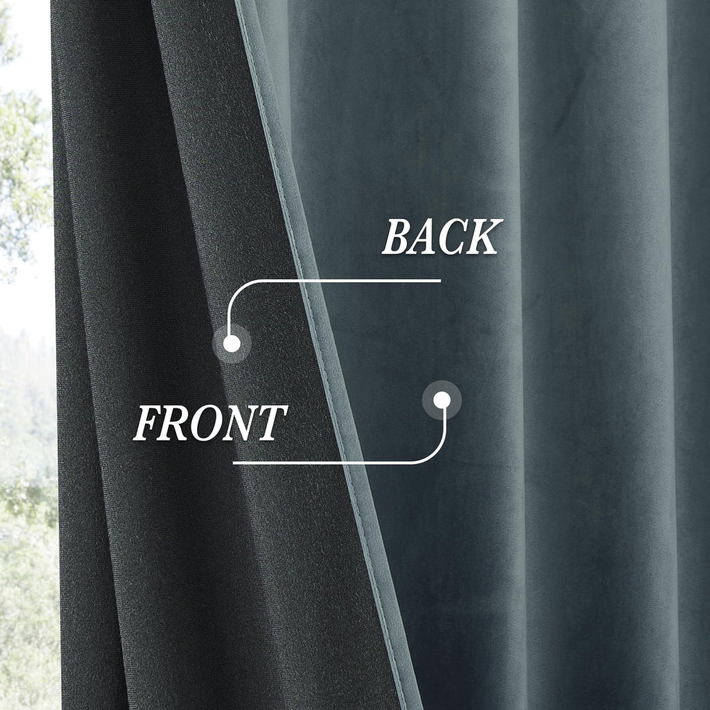 RYB HOME Velvet Curtains 102 inches Long, Extra Long High Ceiling Curtains