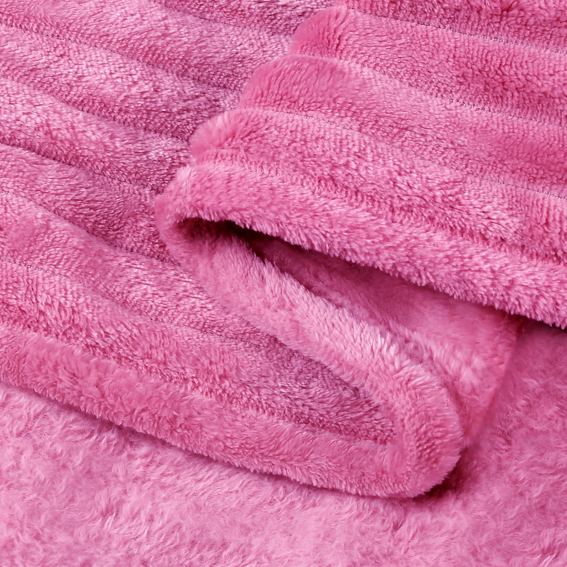 BEDELITE 3D Ribbed Jacquard Hot Pink King Size Blanket for Bed, 108x90 Inch