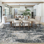 XLUEZ 8x10 Area Rugs for Living Room, Washable Modern Abstract Large Area Rug Neutral Soft Non Slip Kids Rug Stain Resistant Indoor Carpet for Bedroom Nursery Dining Room Office(BlackGreyGold, 8'x10')