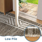 GarveeHome Bordered Bedroom Rugs 5x7 Ultra-Soft Indoor Carpet, Non-Slip Modern Geometric Living Room Rug, Stain-Resistant Neutral Accent Floor Cover for Dining Room, Nursery, Office, Brown